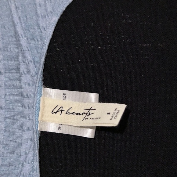 LA HEARTS Baby Blue Ruffled Edge Tank Crop top - Picture 3 of 3